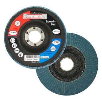   Flexmann Speed-flex lamellás csiszolókorong 115x22,2mm, Z80, kúpos, fém-inox, V-1003