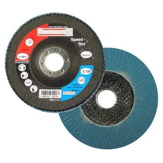   Flexmann Speed-flex lamellás csiszolókorong 125x22,2mm, Z120, kúpos, fém-inox, V-1015
