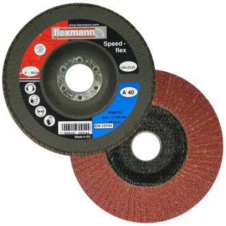   Flexmann Speed-flex lamellás csiszolókorong 125x22,2mm, A120, kúpos, fa, fém, V-1028