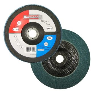   Flexmann Gigaflex lamellás csiszolókorong 180x22mm Z80, kúpos, fém-inox, V-2009