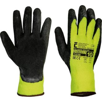   MV Cerva Palawan téli nylon latex mártott kesztyű, sárga-fekete 11, 0106001799110