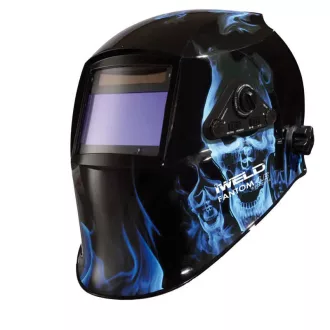   IWELD FANTOM 4.6 Automata hegesztő fejpajzs (kék-koponya) 100x60 mm látómező, 8FNTM4BLUEINF