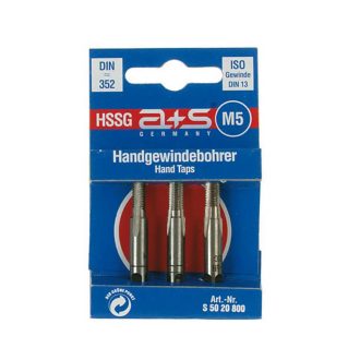   HM Müllner kézi menetfúró 3 részes, HSS-G, DIN352, M5, S502-0800