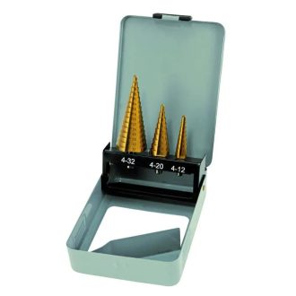   HM Müllner léptető fúrószár készlet 3 részes, HSS-G acél, TIN bevonattal (4-12/6mm;4-20/8mm;4-32/10mm), SBM3