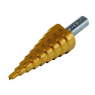   HM Müllner léptető fúrószár, HSS-G acél, TIN bevonattal 4-20/8mm, SBM3-20