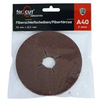   Flexmann For Cut fibertárcsa 115x22,2mm A40, fa, fém 5db/csomag, VCS-3004