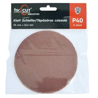  Flexmann For Cut tépőzáras csiszolókorong 115mm/teli P60, fa, fém 5db/csomag, VCS-5002
