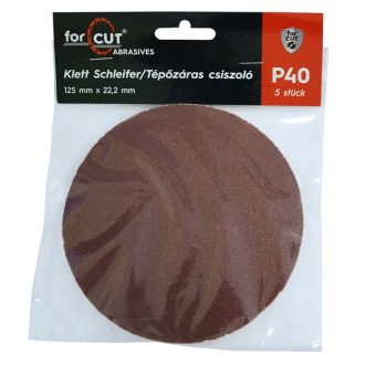   Flexmann For Cut tépőzáras csiszolókorong 125mm/teli P100, fa, fém 5db/csomag, VCS-5010