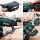 Metabo 1010W szalagcsiszoló gépállvánnyal 75x533mm 240450m/min 12Nm 4,9kg BAE 75 +porzsák, 600375000
