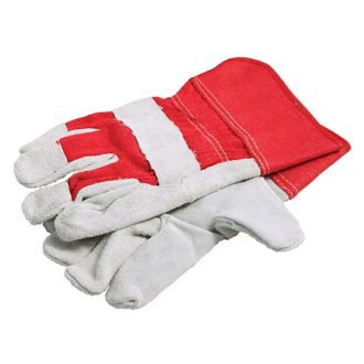   Lev mv bőrkesztyű szürke marhahasíték, piros vászon, erősített 11-es, 50518