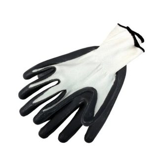 Lev kesztyű, fehér, fekete nitrilbe mártott 10, XL, 50533