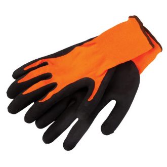   Lev mv nylon kesztyű, narancssárga, fekete latexba mártott 10-es, 50537