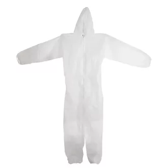   Lev mv polipropilén védőoverall, kapucnival, fehér, M, 50585