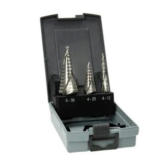   Hikoki lépcsős lemezfúró készlet 3db-os, Helikoid spirál (4-12/6mm, 4-20/8mm, 6-30/10mm), HSS-G, 780109