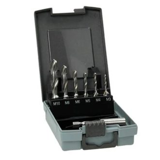   Hikoki kombi menetfúró készlet 7db-os, fúró-menetfúró-süllyesztő, M3/4/5/6/8/10, HSS-G, hatlapú HEX 1/4", 780139