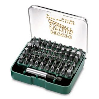   Hikoki bitkészlet, 61db-os, 1/4" átalakítóval, mágneses bittartóval, PH/PZ/FL/T/TX/hatlapú, 715000