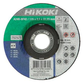   Hikoki vágókorong 115x2,5x22,2mm, A24R-BF41, sík, fém, 25db/cs, 752511