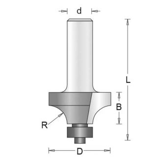   Hikoki marófej, kör/lekerekítő maró 6x25,4x12,7mm, golyóscsapággyal, 754033