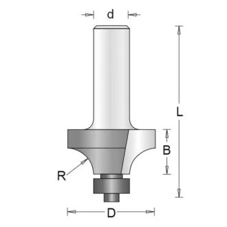   Hikoki marófej, kör/lekerekítő maró 8x22,2x12,7mm, golyóscsapággyal, 754103