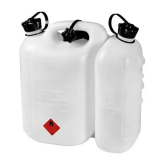   Hikoki üzemanyagkanna, 2 tartályos, átlátszó, szabványos kiöntőcsővel, UN/BAM/TÜV engedéllyel, 5/3 literes, 714822