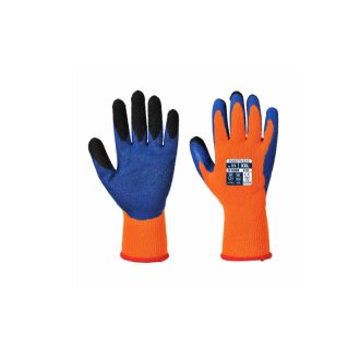   MV Portwest hűtőházi kesztyű, mártott tenyérrel narancs/kék, L(9), PW-A1450BLL