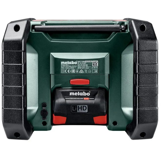 Metabo R 12-18 BT 18V épitőipari rádió Blutoothos, akku nélkül, 600777850