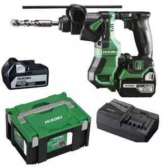   Hikoki akkus 18V fúrókalapács 1,3J SDS-Plus +2 db 5Ah akku +töltő 2,3kg, Hitboxban, DH18DPAWPZ