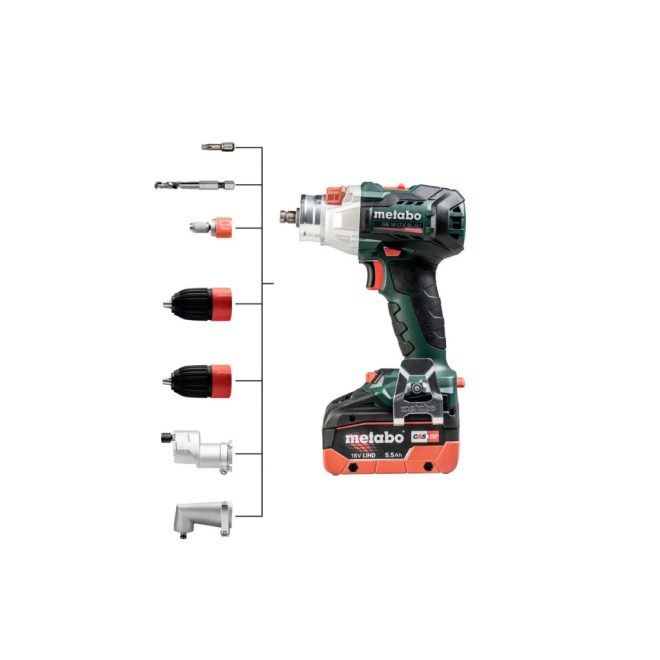 Metabo akkus 18V menetfúró, fúrócsavarozó 130Nm szénkefementes, Quick, GB 18 LTX BL Q I +2x5,5Ah LiHD akku+ ASC 145 töltő +metaBOX 145l, 602362660