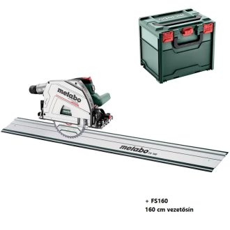   Metabo akkus 18V kézi merülő, körfűrész KT 18 LTX 66 BL +FS 160 vezetősín +165x20mm fűrészlap +porzsák +metaBOX 340, akku és töltő nélkül, 691172840