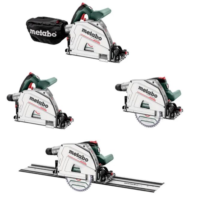 Metabo akkus 18V kézi merülő, körfűrész KT 18 LTX 66 BL +FS 160 vezetősín +165x20mm fűrészlap +porzsák +metaBOX 340, akku és töltő nélkül, 691172840