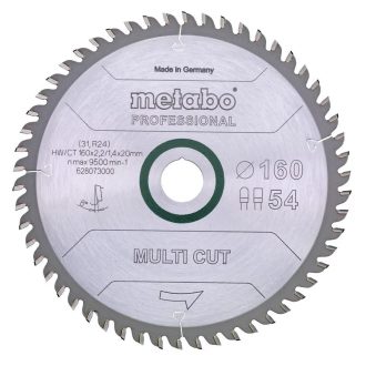   Metabo körfűrészlap 165x20mm Z54 FZ/TZ 5° multi cut - professional, Univerzális, 628293000