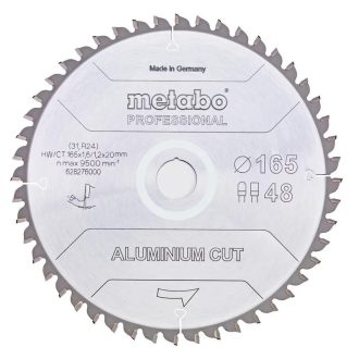   Metabo körfűrészlap 165x20mm Z48 FZ/TZ 5°neg aluminium cut - professional, Alumínium, 628276000