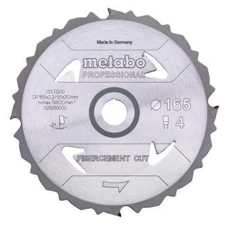   Metabo körfűrészlap 165x20mm 4DFZ 5° fibercement cut - professional, 628289000