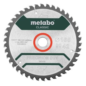   Metabo körfűrészlap 165x20mm 42WZ 5° precision cut wood - classic, fa, 628026000