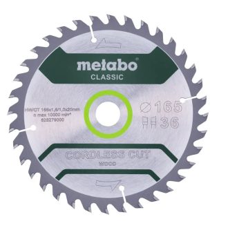   Metabo körfűrészlap 165x20mm  Z36 WZ 20° cordless cut wood - classic, fa, 628279000