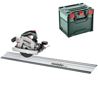   Metabo akkus 18V kézi körfűrész KS 18 LTX 66 BL szénkefementes, 165x20mm +FS 160 vezetősín, akku és töltő nélkül +metaBOX 340, 691194840