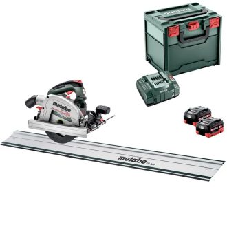   Metabo akkus 18V kézi körfűrész KS 18 LTX 66 BL 165x20mm, szénkefementes +FS 160 vezetősín +2x 8,0 Ah LiHD akku +ASC 145 töltő +metaBOX 340, 691194810