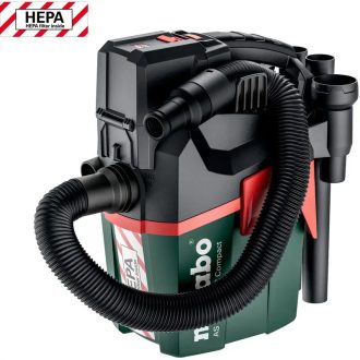   Metabo akkus 18V nedves/száraz porszívó kézi szűrőtisztítással, AS 18 HEPA PC Compact, HEPA szűrővel, 6liter, (IPX4), L-es, 3.8kg, akku és töltő nélkül, 602029850