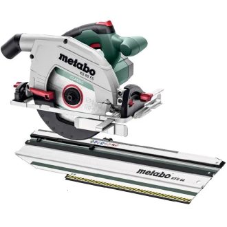   Metabo SET KS 66 FS kézi körfőrész 1500W, 190x30mm+ KFS 44 fejező sín + körfűrészlap +párhuzamvezető, 691196000