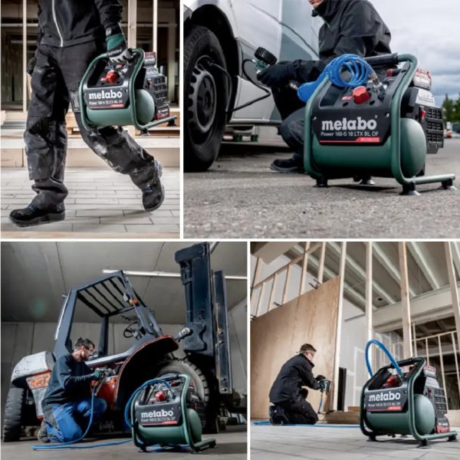 Metabo akkus 18V kompresszor szénkefement., 60l/min 8bar, Power160-5 18LTX BLOF+akku és töltő nélkül, 601521850