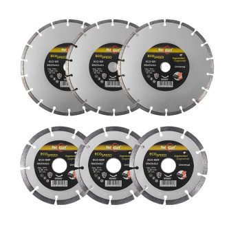   Flexmann For Cut gyémánttárcsa ECO-SZETT 3db 125x2,0x7x9x22,2mm + 3 db 230x2,6x7,5x16x22,2mm szegmentált, univerzális, ECO-SZETT