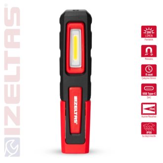   Izeltas COB LED mágneses szerelőlámpa, steklámpa 200 LM 750 mAh Li-Ion, USB-C töltő kábellel, 14000 005384