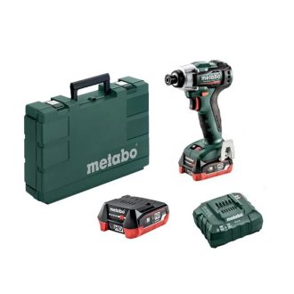   Metabo akkus 12V ütvecsavarozó 140Nm 0-2500/min, szénkefementes, PowerMaxx SSD 12 BL +MetaLoc hordtáska +2 db 2Ah akku+töltő, 601115500