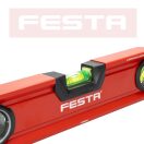 Lev Festa alumínium vízmérték 40cm, 3 libellás, ütésálló, pontosság 0,5mm/m, 15754