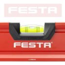 Lev Festa alumínium vízmérték 120cm, 3 libellás, ütésálló, pontosság 0,5mm/m, 15762