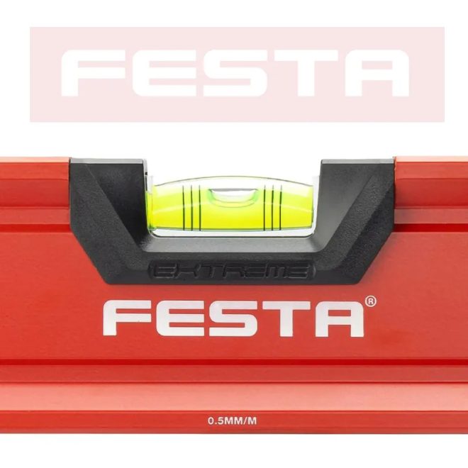 Lev Festa alumínium vízmérték 180cm, 3 libellás, ütésálló, pontosság 0,5mm/m (10db), 15768