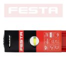 Lev Festa alumínium vízmérték 180cm, 3 libellás, ütésálló, pontosság 0,5mm/m (10db), 15768