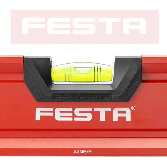 Lev Festa alumínium vízmérték 200cm, 3 libellás, ütésálló, pontosság 0,5mm/m (10db), 15770