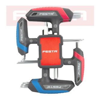   Lev Festa T-nyelű torx és imbuszkulcs készlet, 14 db-os, KÉK - TORX 10, 15, 20, 25, 30, 40, 45, PIROS - IMBUSZ 2,5, 3, 4, 5, 6, 8,10, CrV, 18501