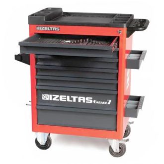   Izeltas GARAGE Széria műhely kocsi TELJES, 5 fiók, 139 db, piros, 8242 00 1145